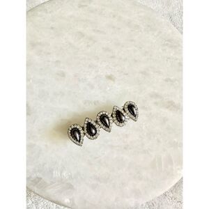 Grey pearl drop rhinestone hair clip